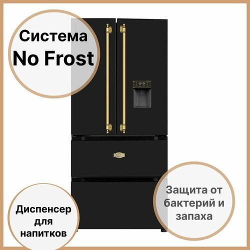 Холодильник No Frost French door 183х83,6 см Kaiser KS 80425 EM черный